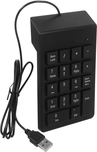Cabilock USB Tastatur mit 19 Tasten Kompakter Mechanischer Nummernblock aus Kunststoff für Banking und Geschenkgebrauch in Schwarz Tragbarer USB Ziffernblock