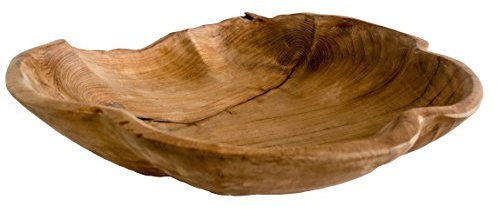 Teakschale Obstschale aus Teakholz Dekoschale fruit bowl 30 - 40 cm Ø