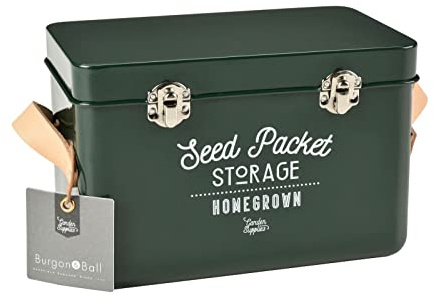 Burgon & Ball Seed Packet Storage Tin, Frog Green