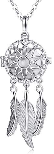 EUDORA Harmony Ball Collier Bola de Grossesse Attrape de rêves pour Femmes Enceinte avec Collier Musique Bell Pendentif Future Mère bébé Cadeau Original, 76cm +114cm