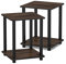 Furinno Simplistic Sofatisch, Couchtisch, Beistelltisch, mit 2 Ebenen, 2-er Set, Columbia-Walnuss/Schwarz