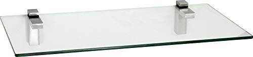 ib style® Glasregal 8mm | mit befestigungsclips Quadro Silbermatt | Klar | 60x15 cm