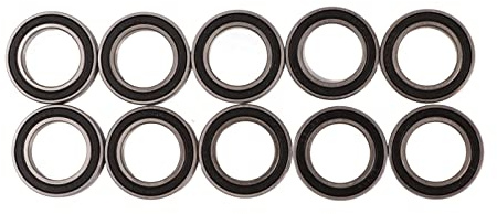 10 Stück Kugellager 6802RS mit Doppelten Gummidichtungen 15x24x5mm Tiefrillenlager für Skateboard Rollschuhe Inlineskates Hochwertiges Stahl Kugellager Skateboard Lager