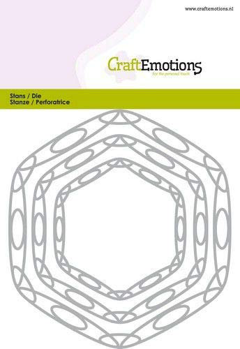 CraftEmotions Stanzschablonen - Sechseck Card