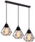 iDEGU 3 Lights Vintage Ceiling Pendant Light Fitting, Geometric Cage Style E27 Industrial Metal Chandelier Lamp Shade for Bedroom Living Room Dining Room, Black, Ø 16cm (3-Light 50CM)
