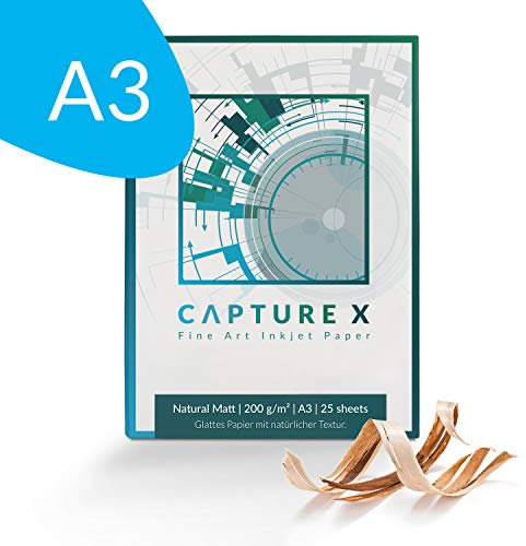 CAPTURE X Natural Matt, 200g/m², A3, 25 Blatt Box - natürliche Struktur - Fine Art Paper