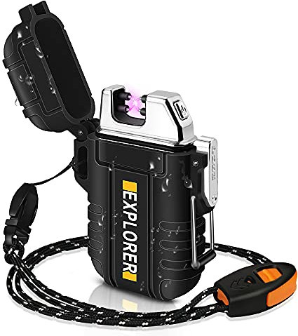 lafagiet USB Rechargeable Lighter, Waterproof Arc Lighters for Camping Hiking Outdoor Survival & Tactical