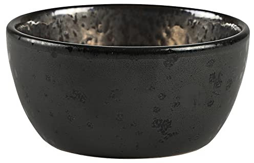 BITZ Schüssel, Schale, Snackschale, Schälchen aus Steingut, 10 cm im Durchmesser, Schwarz/Bronze