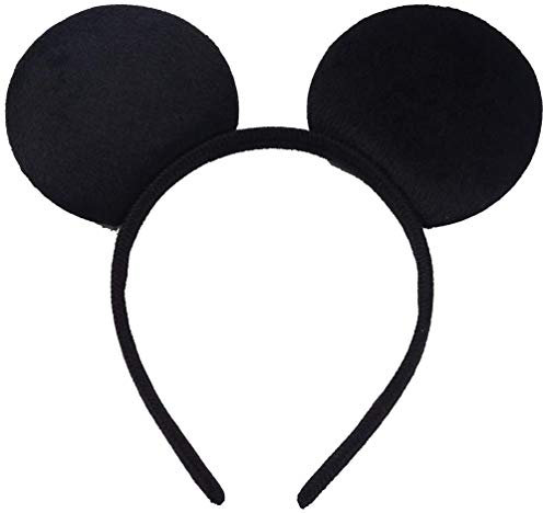 HENBRANDT Black Mouse Ears Headband for Adults/Children - Fancy Dress Costume Head Band Accessory - Party Decoration Gift - UK (BLACK)
