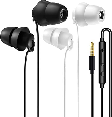 2 Pack Sleep Earbuds With Mic - Noise Isolation In-Ear Headphones for Sleeping, Insomnia, Side Sleeper, Snoring - Compatible With iPhone, Samsung, Huawei