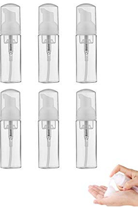 OLRWSLG 6 Stück Schäumende Plastik Pumpflasche Leere Schaumseifenspender Flasche Pumpflasche Tragbare 60ml Spenderflasche Wiederverwendbare Nachfüllbare Reiseschaumbehälter