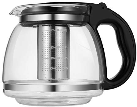 HEMOTON Infusion de théières en verre 2000 Ml Borosilicate Infusion de théière transparente et infusion de théière en vrac