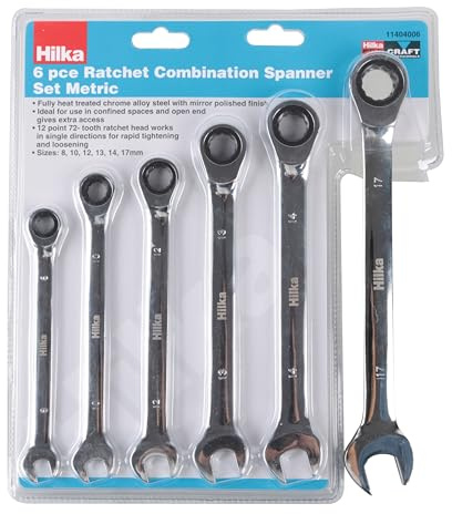 Hilka 11404006 6 PCE Ratchet Spanner Set Metric