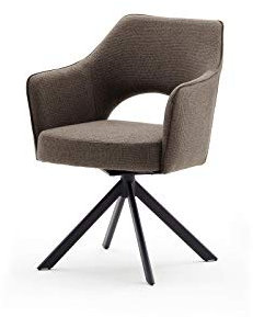 möbelando 2er Set Esszimmerstuhl Stuhl Stühle Esszimmer Polsterstuhl TONALA I Cappuccino
