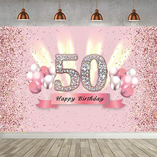 50 cumpleaños decoración fiesta decoración para mujer cartel de tela cartel para el 50 aniversario fondo Banner 50 cumpleaños fiesta entregas cumpleaños decoración de fiesta
