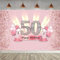 50 cumpleaños decoración fiesta decoración para mujer cartel de tela cartel para el 50 aniversario fondo Banner 50 cumpleaños fiesta entregas cumpleaños decoración de fiesta