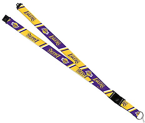 Rico Industries NBA Los Angeles Lakers Schlüsselband, offizielles Lizenzprodukt, doppelseitiger Druck, ideal für jeden Fan und Schüler Abnehmbare Schnalle Sicher, funktional und leicht