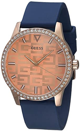 GUESS Mixte Analogique-Numérique Quartz Montre avec Bracelet en Silicone
