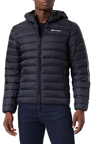 Champion Herren Outdoor-American Tape Hooded Jacke, Schwarz, XL