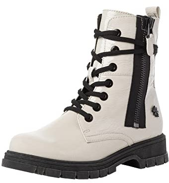 MARCO TOZZI by Guido Maria Kretschmer Damen Stiefeletten zum Schnüren Winter, Beige (Cream Patent), 39