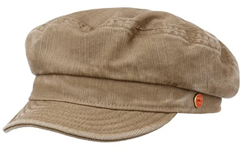 Mayser Altona Sunprotect Elbseglermütze Cap Ballonmütze UV-Schutz Handmade Made in EU Damen Herren Sommer Frühjahr Dunkelbeige 55 cm