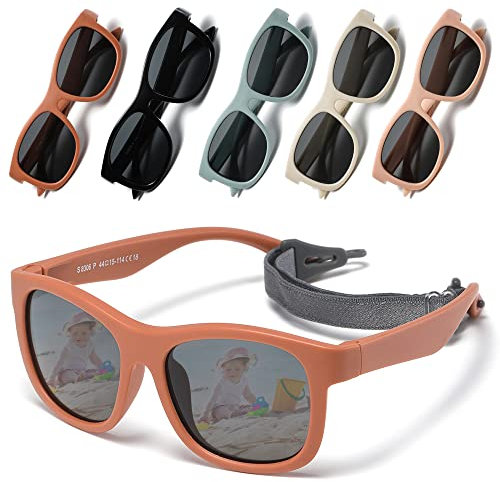 Occhiali da Sole Bambino 6 mesi-2.5 anni, Occhiali da Sole Polarizzati per Bambini con Protezione UVA e UVB con Custodia