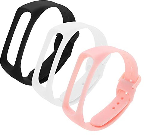 eMagTech Lot de 3 bracelets de montre en silicone compatibles avec Samsung Galaxy Fit e SM-R375 - Bracelet de montre souple réglable de 140 à 200 mm, 120+92mm, Silicone