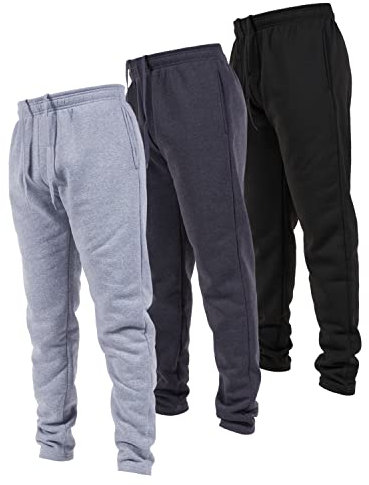 Ultra Performance 3er-Pack Herren-Sweathose mit offenem Boden und Taschen, lässige Jogginghose für Herren, Charcoal / H. Grey / Black, Groß