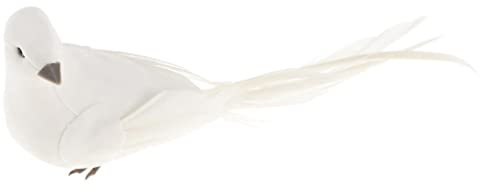 Folpus Künstliche Vögel Figuren Skulpturen Ornamente Dekor, Weiße Taube A