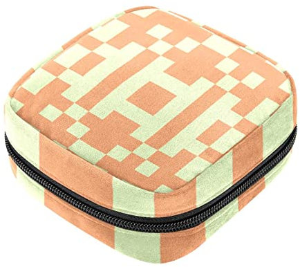 Perioden-Tasche für Teenager, Mädchen, farbenfroher Druck, Damenbinden, Aufbewahrungstasche, Stillunterlage, Tampon, Reißverschluss, Beutel für Mädchen, Frauen, Damen, 11,9 x 16,8 x 16,8 cm