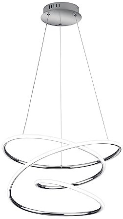 Reality Leuchten LED Pendelleuchte Bologna R37051106, Metall Chrom, inkl. 36 Watt LED, Switch Dimmer