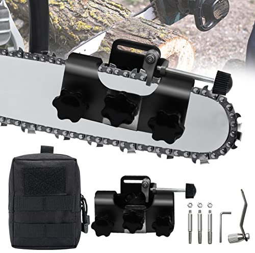 Chainsaw Sharpener, Chainsaw Chain Sharpening Jig with 3PCS Carbide Cutter, Chain Saw Sharpener with Storage Bag Portable Manual Chain Saw Sharpener Kit for All Kinds Of Chain Saws