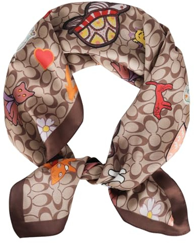 EXTREE Fashion Design Tie Scarfs for Women - Summer Niche�Small Pointed Scarf. 000-a1-brown