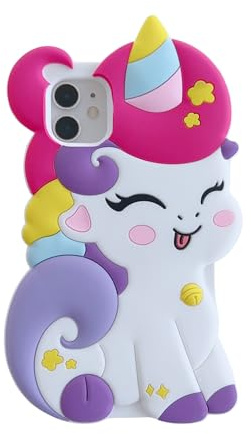 wifantien 3D Cute Unicorn Soft Case for iPhone 11 6.1 inch,3D Cute Cartoon Kawaii Fashion Character Unicorn Horse Shape Kids Girls Women Soft Silicone Shockproof Case for iPhone 11 Unicorn