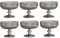 6er-Set Geriffelte Trinkgläser und Weingläser, Line, Linie Geriffelt, Ribbed, Glas, Longdrinkgläser, Cocktail Gläser mit Prägung, Trinkglas, Weinglas, Wasserglas (Grau-Glanz Dessertschale)