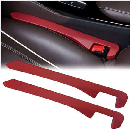 JNNJ 2 Stück Autositz Lückenfüller Lückenkissen, Leder Interior Sitzlückenfüller, Universal Autositz Gap Stopper, Geeignet für die Meisten Modelle von Autos(Rot)