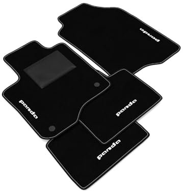 DHCarMats | Alfombrillas de Auto para Fiat Panda Serie III Desde 2012 Bordado | Alfombras de Auto Alfombra Compatible | Interior del Habitáculo - Conjunto de Alfombrillas para el Coche