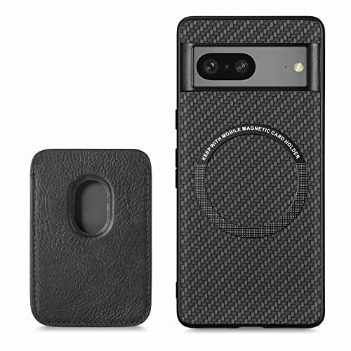 FIFTHAVE Hart PC Handyhülle Google Pixel 8 Hülle mit Kartenfach Ultradünn Mattierte Schutzhülle Slim Hardcase Bumper Cover Mattierte TPU Kratzfeste Case für Google Pixel 8 6.3'' Schwarz