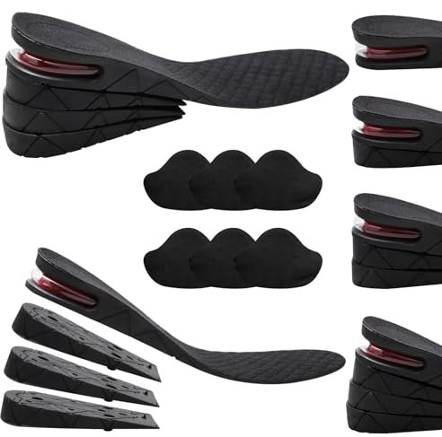 Paire de Semelles Intérieures 4 Couches Augmentateur de Hauteur pour Chaussures, Coussin Unisex avec Augmentation de Hauteur