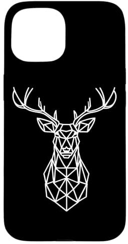 Hirsch Lineart Hirsche Tier Wald Elch Kunst Minimalismus Umriss Hülle für iPhone 15