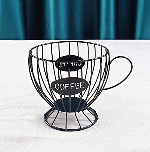 HYUFEIAO Stick On Shelf Cup Holder Mug Shape Coffee Pod Holders Storage Organizer for Counter Coffee Bar Baby Bottle Drying Rack Grass (Black, One Size)