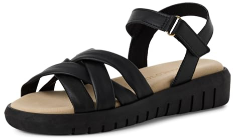 MARCO TOZZI Damen Sandalen flach aus Leder Bequem
