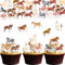 ALEGRE 48 Stück Essbare Tortendeko Pferd,Kuchen Deko Essbar,Esspapier Pferd Tortendeko,Essbare Pferderennen Cupcake Topper,Pferderennen Muffin Deko Essbar für Geburtstag,Babyparty