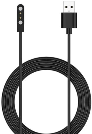 Cable de Carga Magnético USB 100cm Negro Compatible con Smartwatch Agptek LW11, K10/K11, Ticwatch CXB01/GTX Fitness, Yamay SW022, Xiaomi Mi Imilab KW66, Haylou Solar LS05/RT LS05S