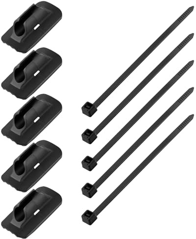 XINAJUND 5 x Fahrrad-Kabelführung mit Kabelbinder für Fahrräder, Kabelklemmen, Gehäuse, Schlauchführungsclip, Fahrräder, Bremskabel, Leitung, feste Basis