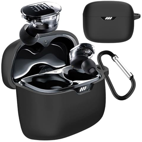 KANOYO Silikon Hülle für JBL Tune Beam Hülle Kopfhörer Case und Schutzhülle Kompatibel Tune Beam Silikon Cover,Stoßfeste Schutzhülle,Kratzfest - Schwarz