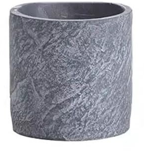 FAJNUZI2024 Macetas Maceta cilíndrica de Cemento, con Raya de Piedra, macetero de Escritorio, for Interior y Exterior, Dormitorio, Sala de Estudio, jardín, balcón Macetas para Flores(Grande)