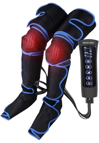 ECODE® Presoterapia para Casa con 6 Modos, Calor y Vibración – Alivia Piernas Cansadas, Relaja y Mejora la Circulación - Ayuda a Recuperarte Tras Entrenar o Trabajar