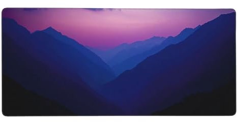 Gaming Mauspad Lila, Berg Mauspad XXL 1000 x 500 x 4mm, Anti Rutsch Basis und Wasser Resistent Weiche Oberfläche Mouse Pad Verbesserung Präzision und Geschwindigkeit der Büroarbeit, Zimmer Deko-GZ1412
