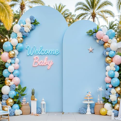 Bogen-Hintergrundabdeckung, 200 cm, 1,8 m, für Hochzeitsbögen, Spandex, angepasster Stoff, Hintergrundvorhänge, doppellagig, faltenfrei, dehnbarer Hintergrund für Party, Babyparty
